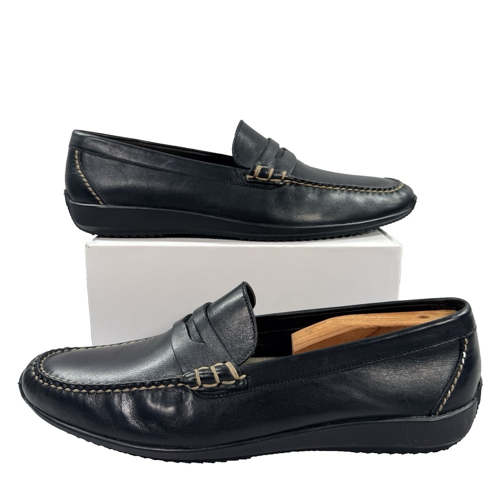 Martin Dingman Penny Loafers Driving‎ Moc Mens Size 8.5 Black Sheep Skin Brazil